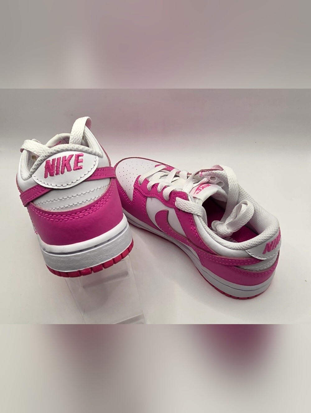 Nike Dunks Low Kids Size 11 Pink and White Low-Top Sneakers - Picture 3 of 7